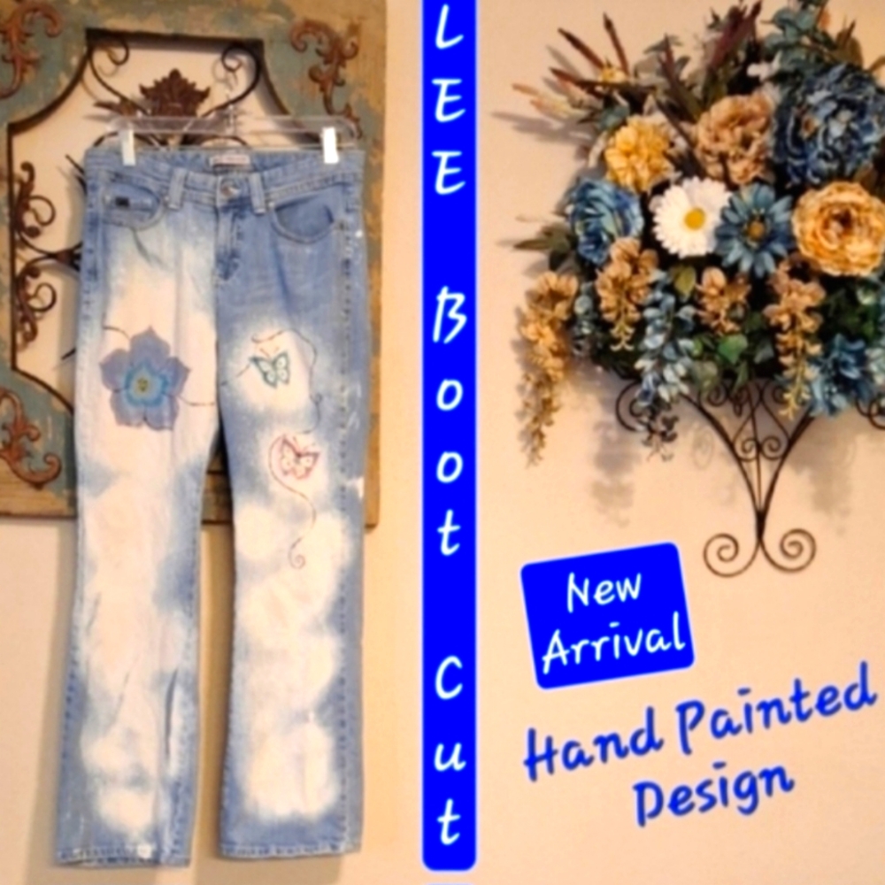 Lee Women's Boot Cut Jeans with Hand-Painted Design